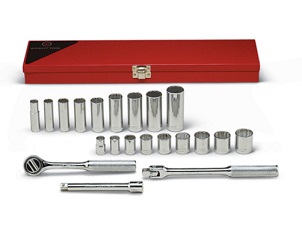 WRIGHT-TOOL NO.338 3/8&quot;Dr. Standard and Deep Socket Set 21pcs.