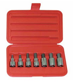 WRIGHT-TOOL NO.405 1/2&quot;Dr. Hex Bit Socket Set 7 pcs.