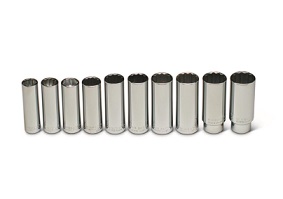 WRIGHT-TOOL NO.473 1/2&quot;Dr. Deep Socket 12P Metric Set 10 pcs.