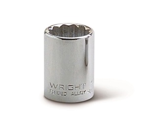 WRIGHT-TOOL NO.4112 1/2&quot;Dr. Standard Socket Size 3/8&quot; 12P