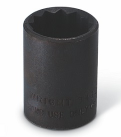 WRIGHT-TOOL NO.34116 1/2&quot;Dr. Standard Socket Industrial Finish Size 1/2&quot; 12P