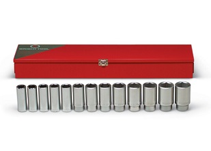 WRIGHT-TOOL NO.625 3/4&quot;Dr. Deep Socket Set 13 pcs.