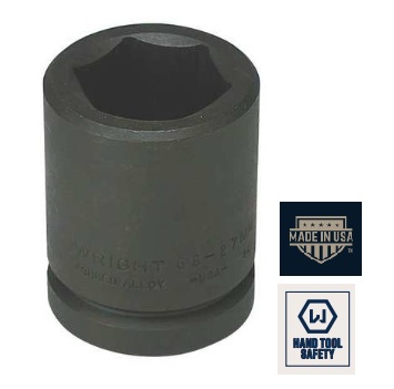 WRIGHT-TOOL NO.68-17MM 3/4&quot;Dr. Standard Metric Impact Socket 6P , 17mm.