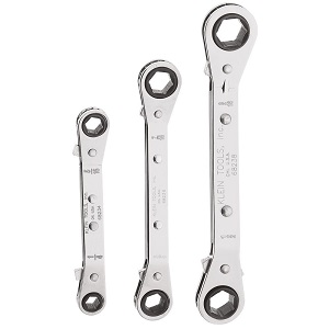 KLEIN NO.68244 Fully Reversible Ratcheting Offset Box Wrench Set 3pcs.