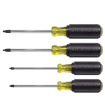 KLEIN NO.85664 4-Piece Square Recess Cushion Grip Screwdriver Set