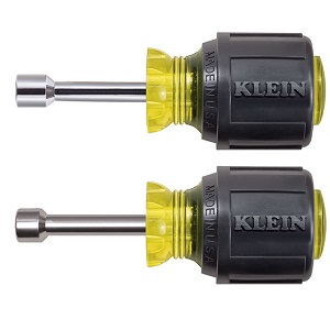 KLEIN NO.610M 2-Piece Hollow Shaft Stubby Nut Driver Set 1-1/2&quot; Shafts