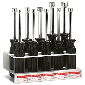 KLEIN NO.70200 10-Piece Metric Nut Driver Set With Metal Stand 3 Shafts