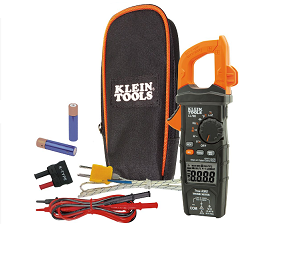 KLEIN NO.CL210 Digital Clamp Meter AC Auto-Ranging Temp, 400A AC, CAT III 600V