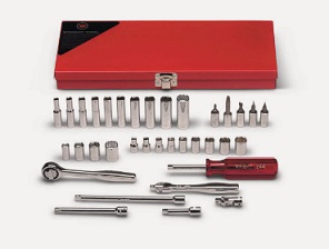 WRIGHT-TOOL NO.236 Set 35pcs 1/4&quot;Dr. Standard Deep &amp; Screwdriver Socket