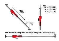 เสาค้ำยัน BESSEY No.480.00.900 Telescopic Drywall Support STE250 , 1450 - 2500 mm.