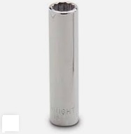 [101039790005] WRIGHT-TOOL NO.2611 1/4&quot;Dr. Deep Socket Chrome Size 11/32&quot; 12P