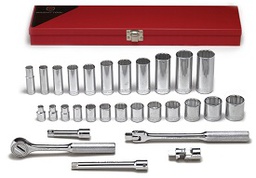 [101074790001] WRIGHT-TOOL NO.340 3/8&quot;Dr. Standard and Deep Socket Set 29pcs.