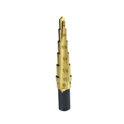 [507002000045] KLEIN NO.59005T Titanium-Nitride Coated Step-Drill Bits Size (3/16 to 1/2)