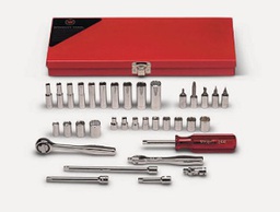 [101001790019] WRIGHT-TOOL NO.236 Set 35pcs 1/4&quot;Dr. Standard Deep &amp; Screwdriver Socket