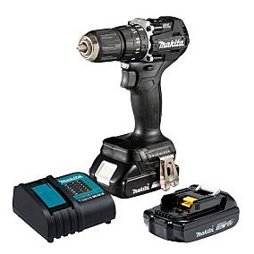 สว่านกระแทกไร้สาย MAKITA No.DHP487YX2B/BLACK EDTION Cordless impact drill , (BATTERY 18V,1.5AHx2+Charging station M011-DHP487YX2B-BLACK)