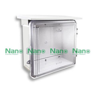 ตู้พลาสติกกันฝนฝาใส มีหลังคา NANO NO. NANO-101CW ขนาด 8&quot; x 12.5&quot; x 6&quot; สีเทา