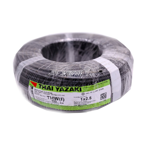 สายไฟ THAI YAZAKI Cable wire :VSF/THW(F) Black , 1 x 2.5 sqmm. (100MT/EA)