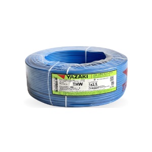 สายไฟ THAI YAZAKI Cable wire : THW Blue , 1 x 1.0 sqmm. (100MT/EA)