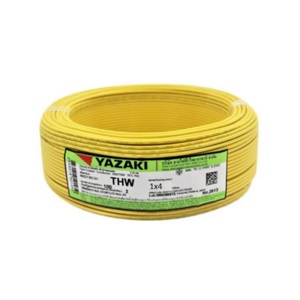 สายไฟ THAI YAZAKI Cable wire : THW Yellow , 1 x 4.0 sqmm. (100MT/EA)