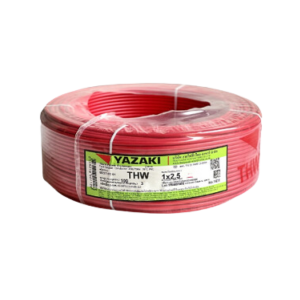 สายไฟ THAI YAZAKI Cable wire :VSF/THW(F) Red , 1 x 4 sqmm. (100 MT/EA)