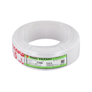 สายไฟ THAI YAZAKI Cable wire :VSF/THW(F) White , 1 x 4 sqmm. (100 MT/EA)