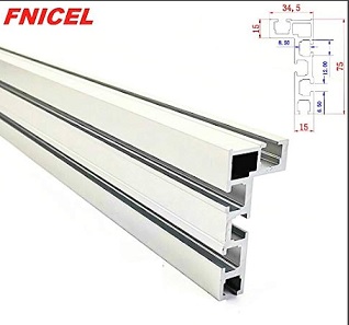 รางรั้วจับโต๊ะตัดไม้ FNICEL Aluminum Profile Fence สูง 75mm ยาว 600 mm for Woodworking