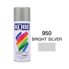 สีสเปรย์ KOBE No.950 Spray paint : BRIGHT SILVER , 400cc