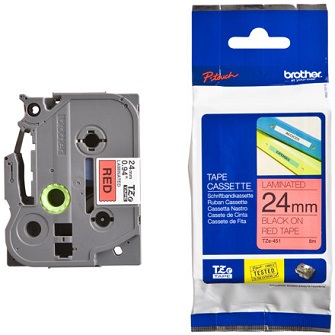 เทปเครื่องพิมพ์ BROTHER No.BTH-TZE-451 P-Touch Tape, 24 mm, Black-Red