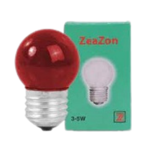 หลอดปิงปอง ขั้วเกลียว ZEAZON , 3-5W E27 G40 220-240V สีแดง