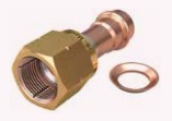 ข้อต่อตรงทองแดงหัวแฟลร์ Conex Banninger No.MPA5286G0020201 SAE Stainless Machined Flare -  Brass Nut - Copper Washer , 1/4&quot;