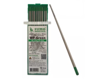 ลวดเชื่อมทังสเตนหัวเขียว สำหรับอลูมิเนียม SUMO No.WP-GREEN Tungsten Electrodes , 3.2 x 175mm (10 pcs/ea)