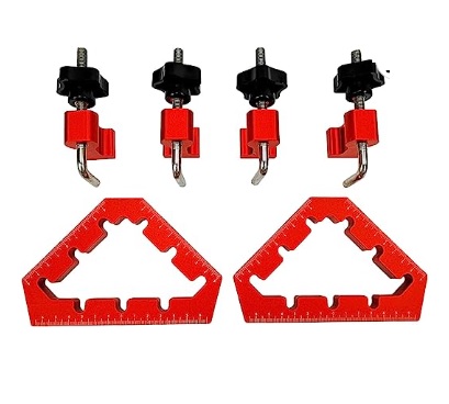 ฉากอลูมิเนียมพร้อมตัวยึด สำหรับงานไม้ Aluminium square with clamp 45 ํ/90 ํ for Woodworking (2pcs/set)