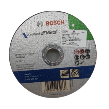 ใบตัดเหล็ก/สแตนเลส BOSCH No.2608619701 Cutting Disc Metal &amp; INOX (no iron free) , 4&quot; (100 x 1.2 x 16 mm.)