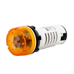 ออดฝังไฟกระพริบ QUBIX No.AD22-22SM-A Buzzer With Flashing Light : 24VAC (Yellow)