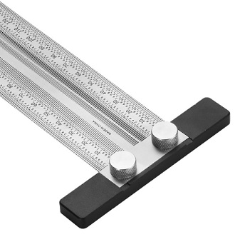 บรรทัดที Scale Ruler T-Square Hole Stainless Woodworking Measuring Tool , 200mm.