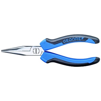 GEDORE No.6719240 Telephone plier with cutting edge, serrated, straight pattern , 160 mm.