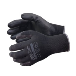 ถุงมือไนล่อนเคลือบพียู No.GLD-PUB Nylon PU Coated gloves size M (Black)