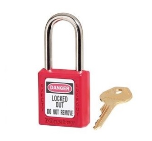 แม่กุญแจนิรภัย MASTERLOCK No.32MTL410RED2KEY Lockout Safety key lock 6 mm. ,Red 