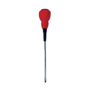 ไขควงแบนด้ามลูกบอล BROWN No.D-6060 (2060005) Flat Ball-Grip Screwdriver , 6.3x0.8mm. (150x250mm.) Red-handle