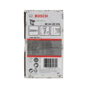 ตะปูยิงไม้ BOSCH No.2608200532 Stapling Nail SK64-20 for GSK-18 V-Li , 16G-57mm. (2000pcs/Box)