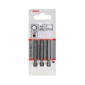 ดอกไขควง BOSCH No.2607001735 Extra Hart HEX , 6 x 49 mm. (3pcs/Ea)