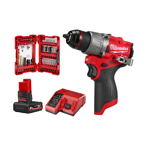 ชุดสว่านกระแทกไร้สาย MILWAUKEE No.M12 FPD2-501 LR TH Compact Brushless Hammer Drill , 12V (Charger , 1xBattery 5.0a)