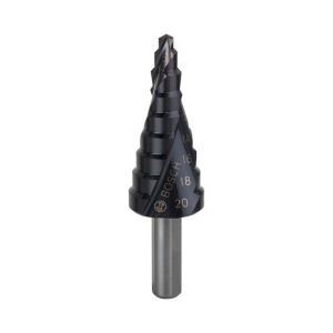 ดอกสว่านขั้นบันได BOSCH No.2608588066 Step Drill Bits : HSS Aluminium Titanium 9 Step , 4 - 20mm. (Black)