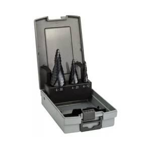 ชุดดอกสว่านขั้นบันได BOSCH No.2608588069 Step Drill Bits Set : HSS Aluminium Titanium 9 Step , 4 - 30mm. (Black)