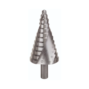 ดอกสว่านขั้นบันได BOSCH No.2608597521 Step Drill Bits : HSS 12 Step , 6 - 39mm. (Silver)