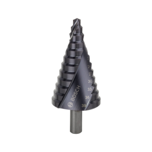 ดอกสว่านขั้นบันได BOSCH No.2608588068 Step Drill Bits : HSS Aluminium Titanium 12 Step , 6 - 39mm. (Black)