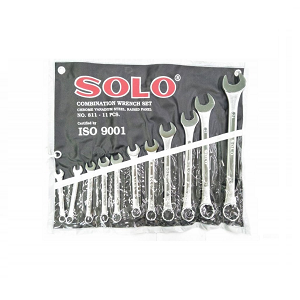 ชุดประแจแหวนข้างปากตาย SOLO No.811-11 Combintion Wrench , 8 - 14 , 17 , 19 , 21 , 24 mm. (11pcs/ea)