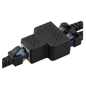 อุปการณ์ต่อขยายสายแลนชนิดทำงานพร้อมกัน 2 เส้น Network cable splitter Dual operate (1 in , 2 out)