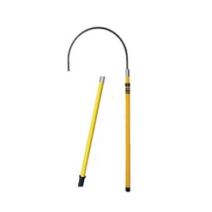 ตะขอเกี่ยวนิรภัยสำรับงานไฟฟ้าแรงสูง Telescopic Rod safety Rescue hook 10 KV : Yellow ( Insulated hook 1 mt + 1 mt  + hook 37 cm)