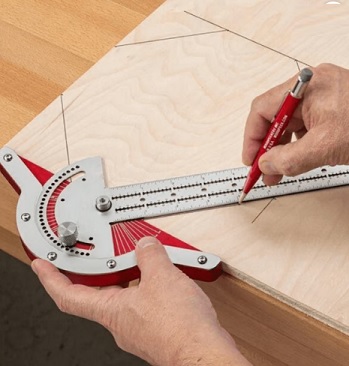 บรรทัดปรับองศา Woodworking Edge Ruler , 10&quot;